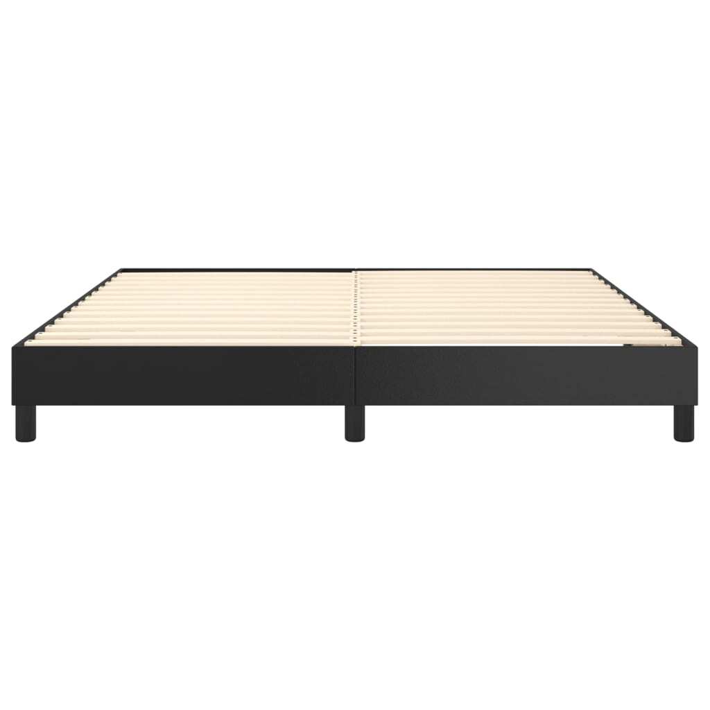 Bed Frame without Mattress Black California King Faux Leather (US Only)
