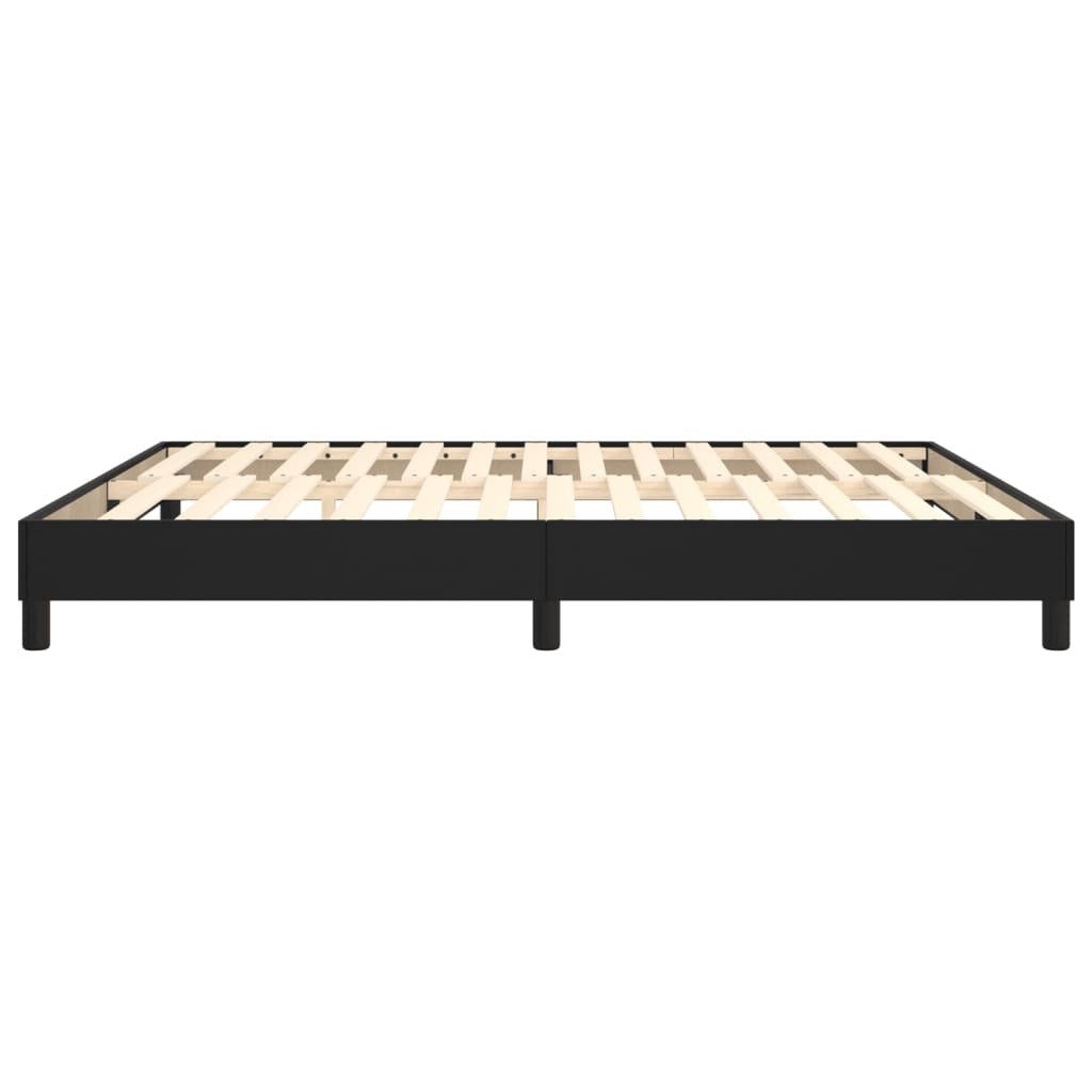 Bed Frame without Mattress Black California King Faux Leather (US Only)