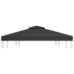 2-Tier Gazebo Top Cover 1 oz/ft 13.1'x9.8' Black