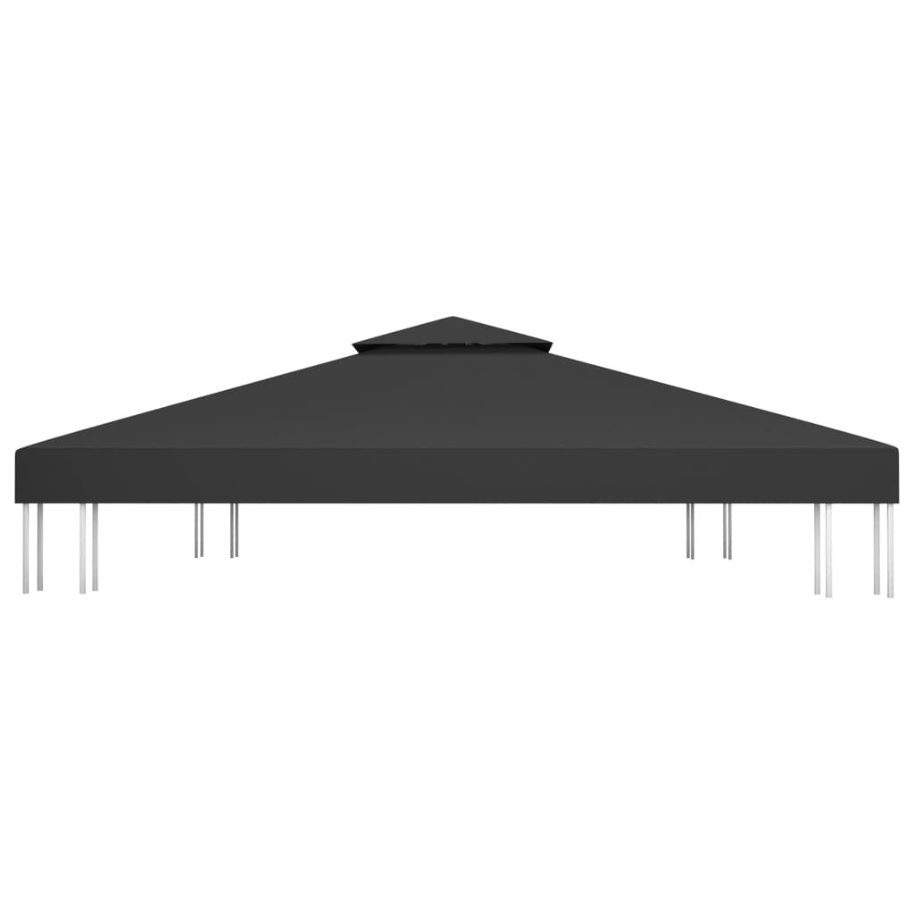 2-Tier Gazebo Top Cover 1 oz/ft 13.1'x9.8' Black