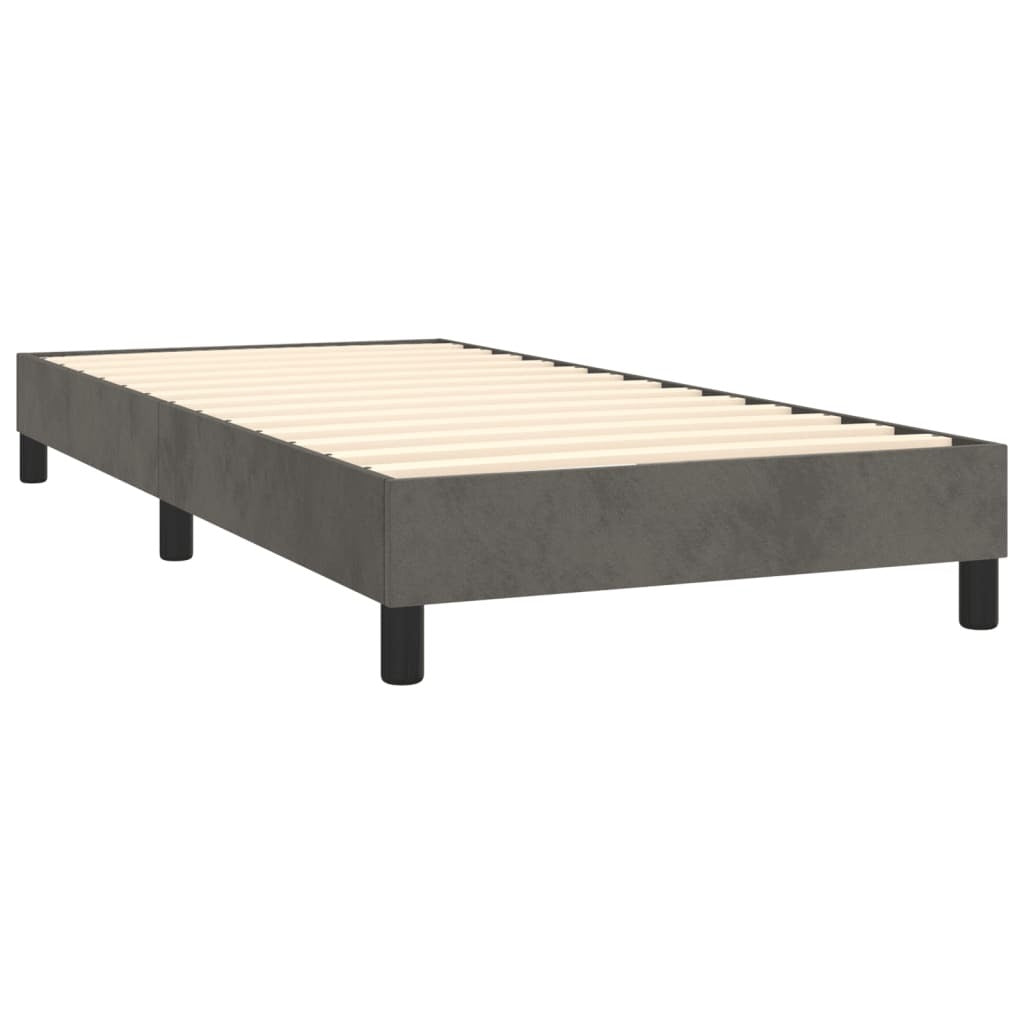 Bed Frame Dark Gray Velvet (100% polyester), plywood, engineered wood