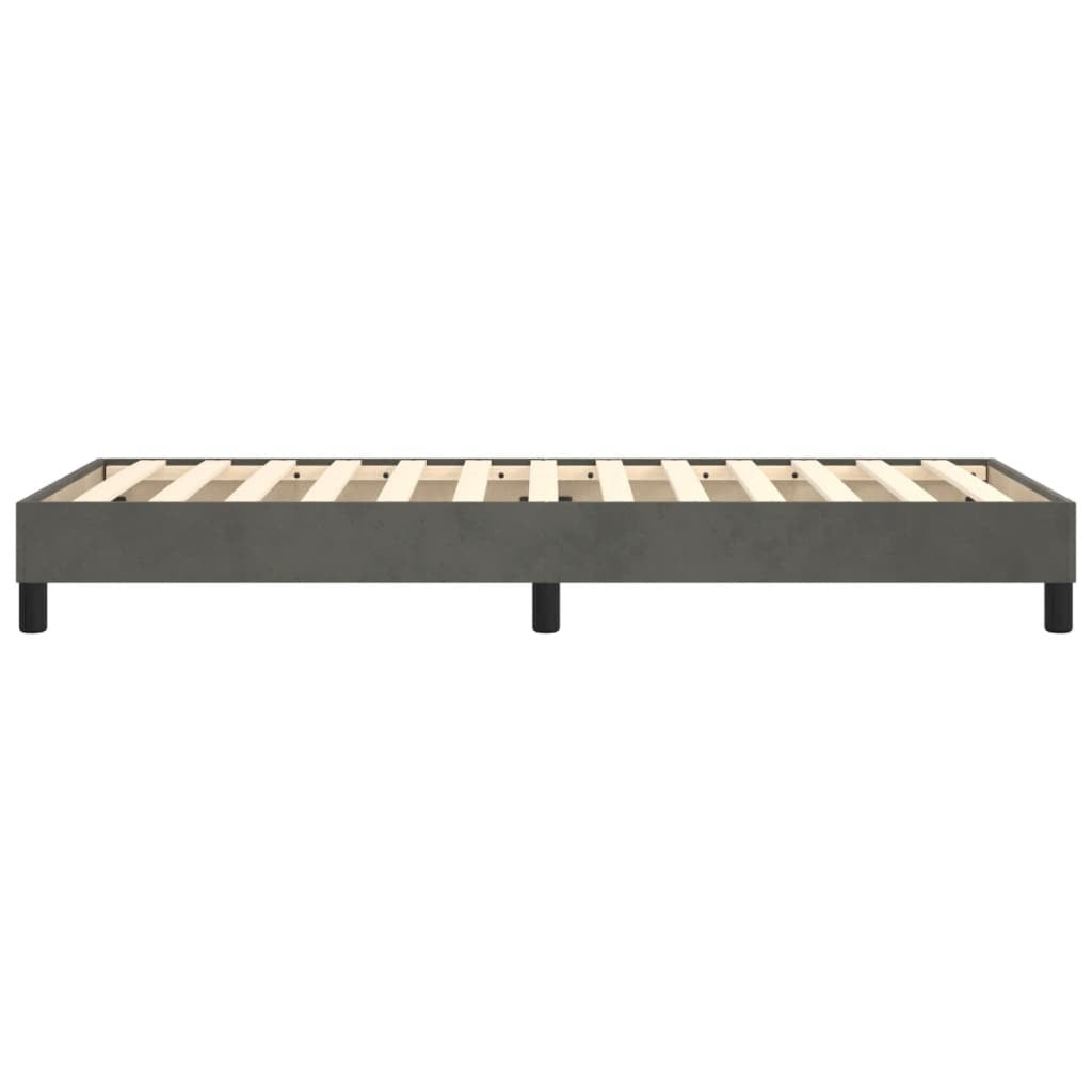 Bed Frame Dark Gray Velvet (100% polyester), plywood, engineered wood