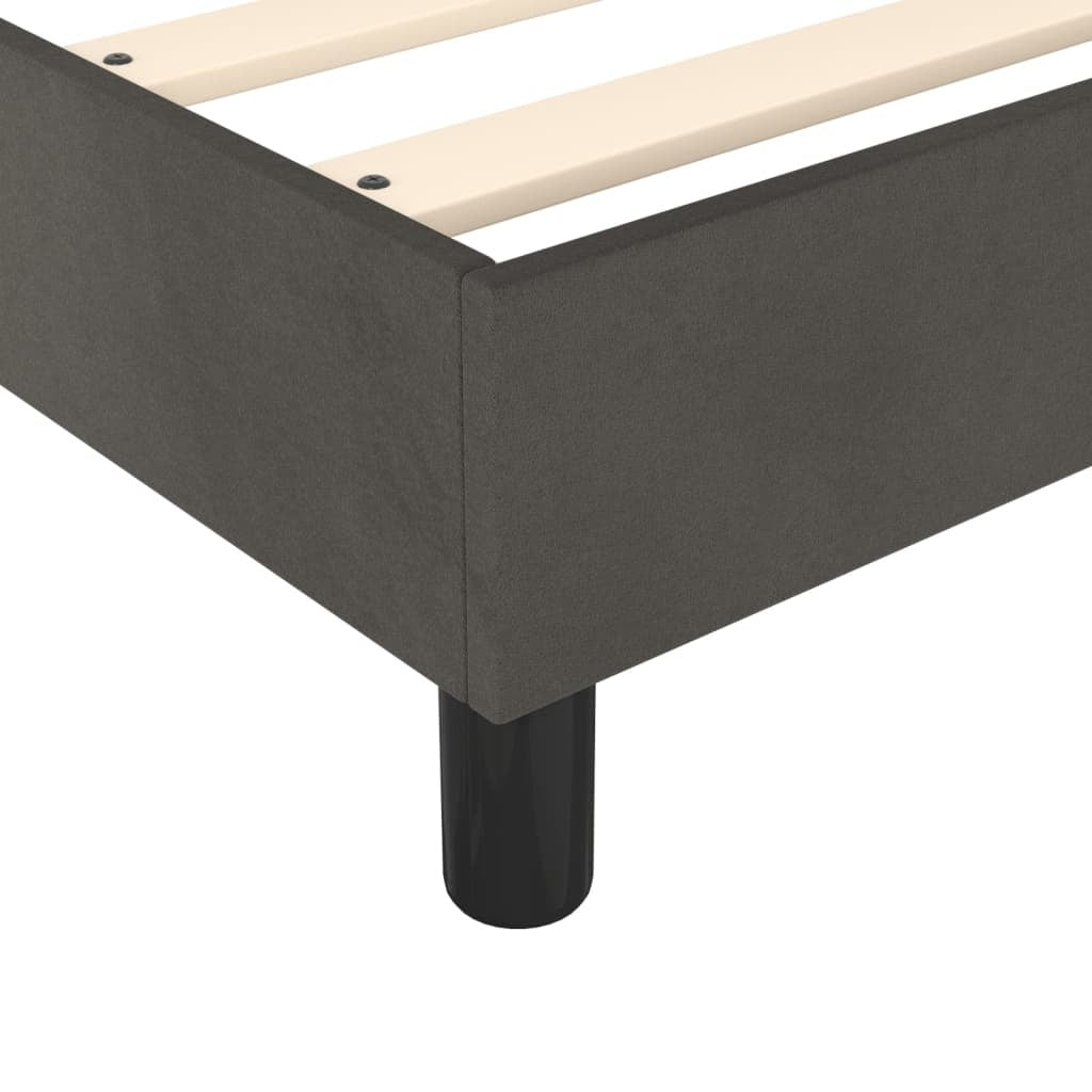 Bed Frame Dark Gray Velvet (100% polyester), plywood, engineered wood
