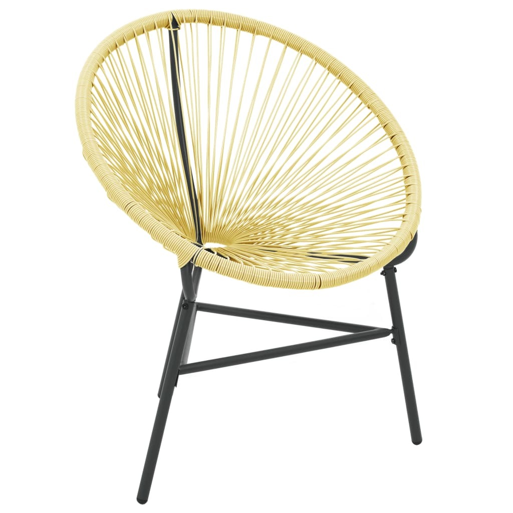 Acapulco Chair Beige Poly Rattan, Powder-Coated Steel Standard