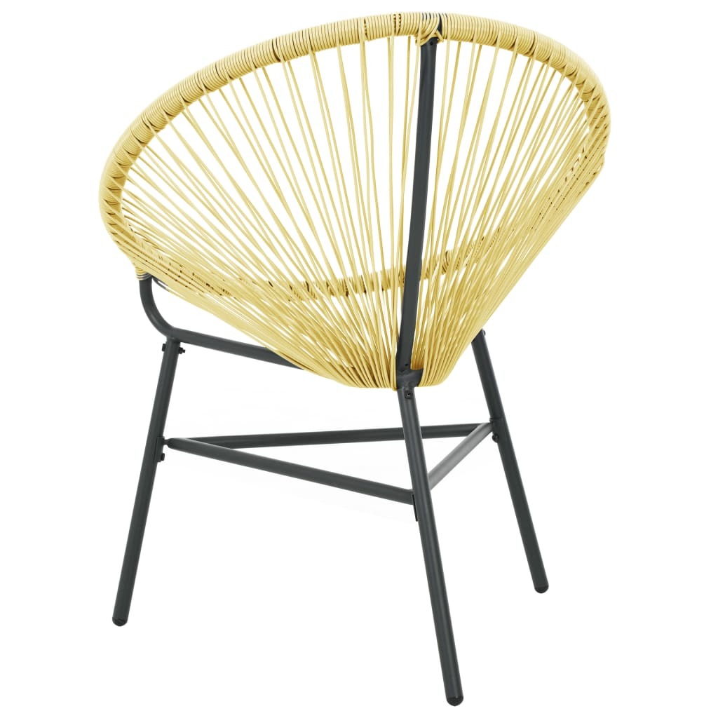 Acapulco Chair Beige Poly Rattan, Powder-Coated Steel Standard