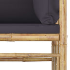 Corner Sofa Dark grey Bamboo and polyester fabric Standard