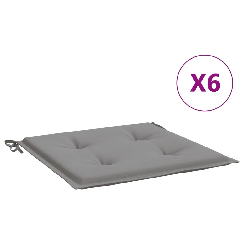 Chair Cushion Set of 6 Grey