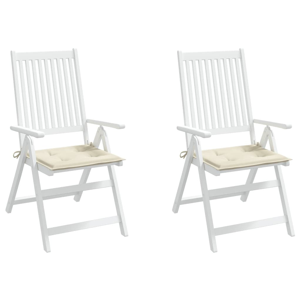 Chair Cushion Set of 2 Cream Oxford fabric (100% polyester) Small