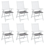 Chair Cushion Set of 6 Grey Oxford fabric (100% polyester)