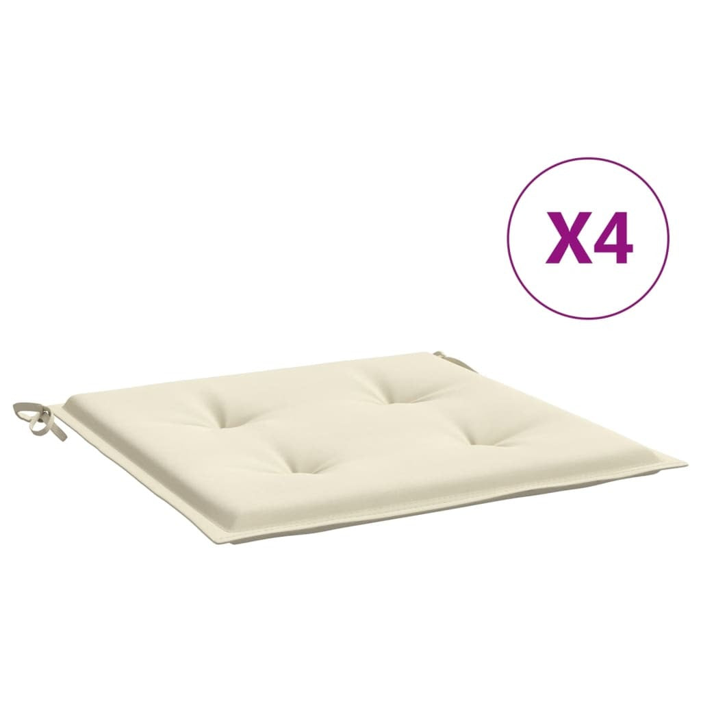 Chair Cushion Set of 4 Cream Oxford fabric (100% polyester)