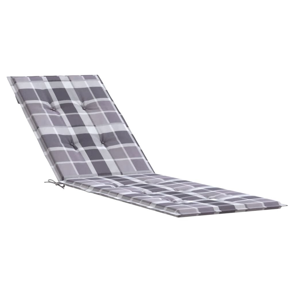 Deck Chair Cushion Gray check Oxford fabric (100% polyester)