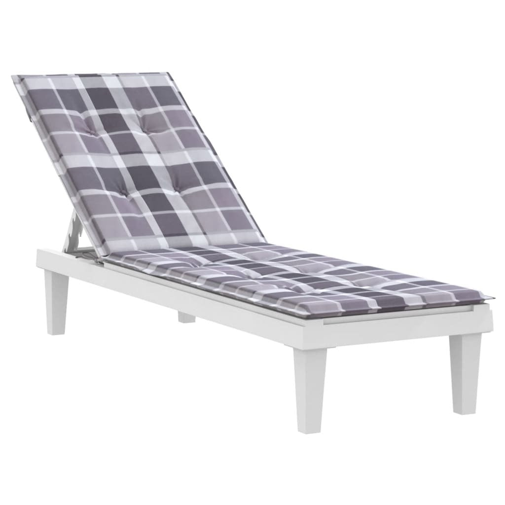 Deck Chair Cushion Gray check Oxford fabric (100% polyester)