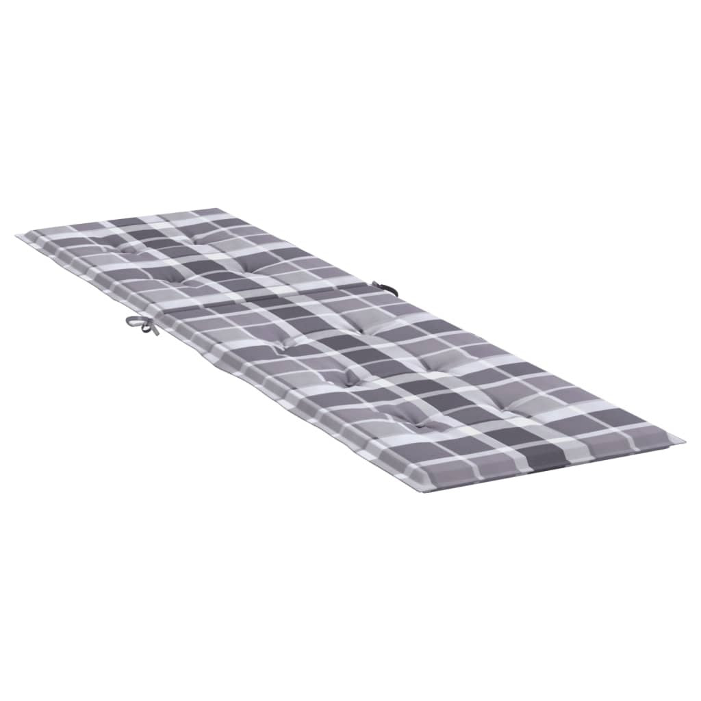 Deck Chair Cushion Gray check Oxford fabric (100% polyester)