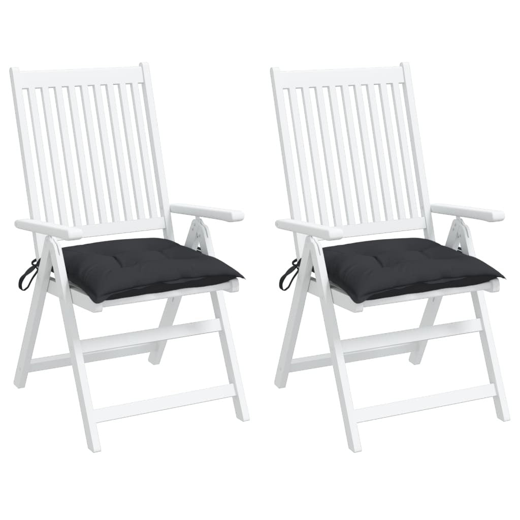 Chair Cushion Set of 2 Black Oxford fabric (100% polyester)