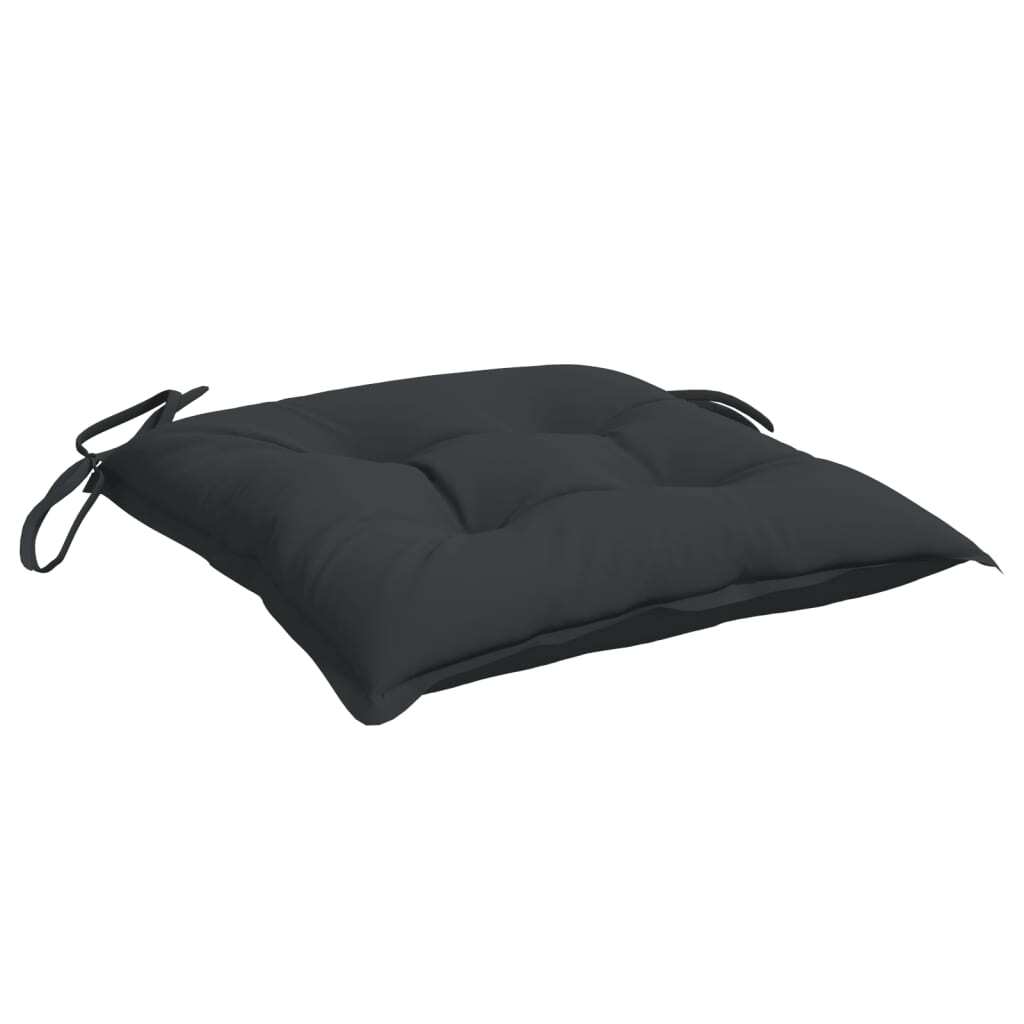 Chair Cushion Set of 2 Black Oxford fabric (100% polyester)