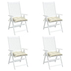 Chair Cushion Set of 4 Cream White Oxford Fabric Medium