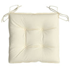 Chair Cushion Set of 4 Cream White Oxford Fabric Medium