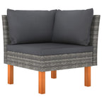 Corner Sofa Grey PE rattan Medium Removable Covers Corner Sofa