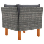 Corner Sofa Grey PE rattan Medium Removable Covers Corner Sofa