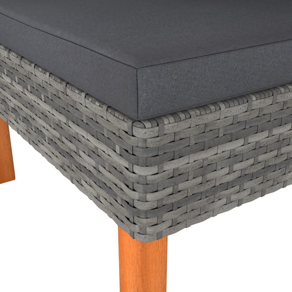 Corner Sofa Grey PE rattan Medium Removable Covers Corner Sofa