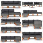 Corner Sofa Grey PE rattan Medium Removable Covers Corner Sofa
