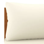 Corner Sofa Cream White Solid Acacia Wood, 100% Polyester Sturdy