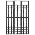 3-Panel Room Divider/Trellis Solid Fir Wood Black 47.6"x70.9"