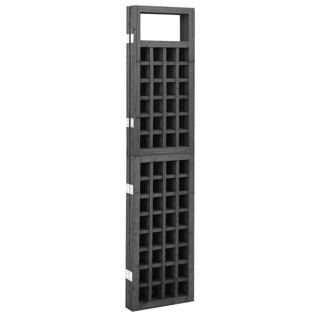 3-Panel Room Divider/Trellis Solid Fir Wood Black 47.6"x70.9"