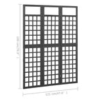 3-Panel Room Divider/Trellis Solid Fir Wood Black 47.6"x70.9"