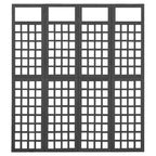 4-Panel Room Divider/Trellis Solid Fir Wood Black 63.4"x70.9"