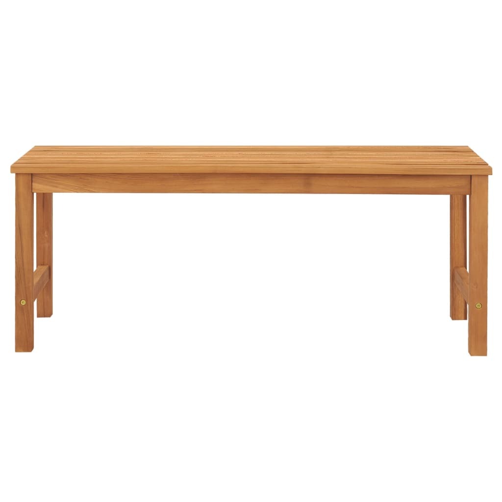 Bench Brown Solid Teak Wood 45 in Strong Bench Rectangular