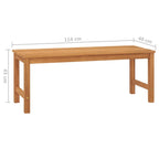 Bench Brown Solid Teak Wood 45 in Strong Bench Rectangular