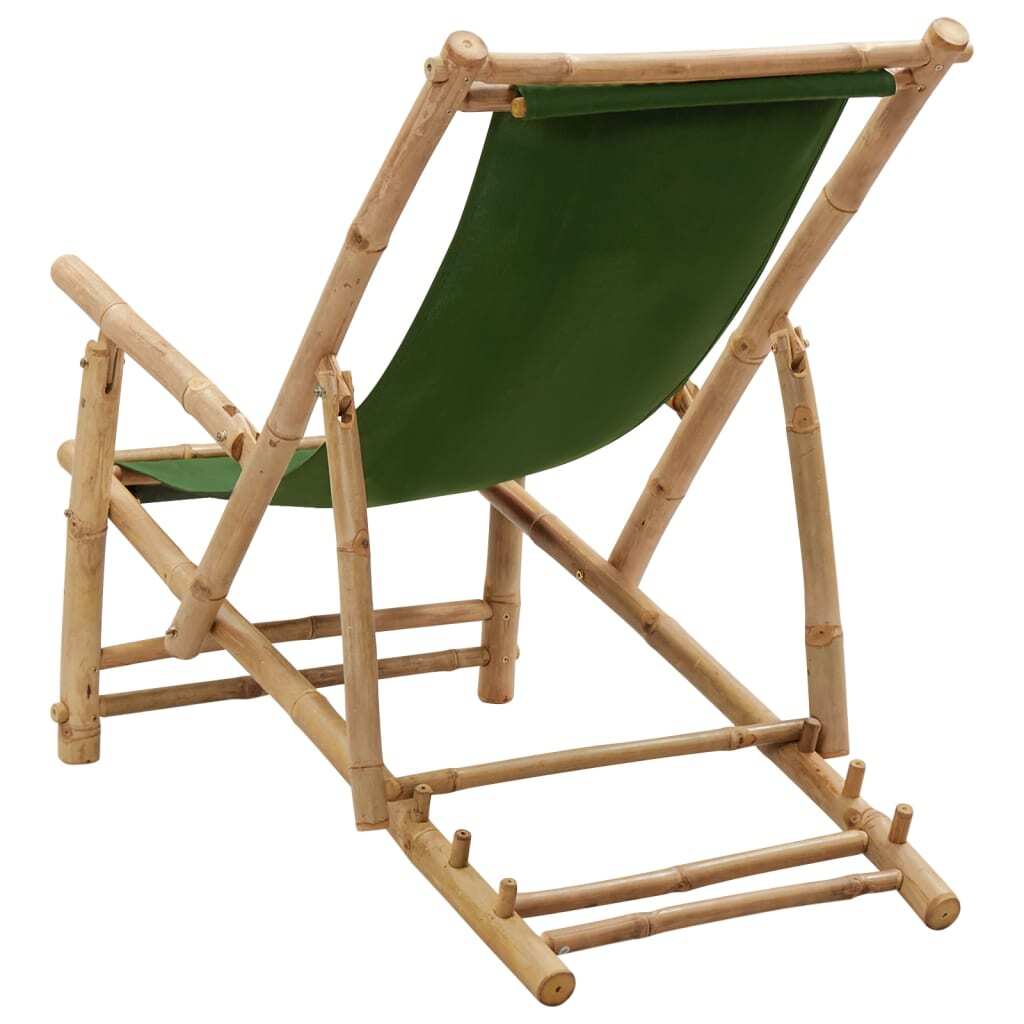 Deck Chair Green, Bamboo Bamboo and Canvas (100% Polyester) Regular