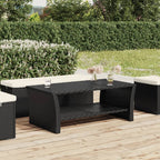 Coffee Table Black PE rattan, powder-coated steel 39.4x19.7x15.7 in