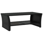 Coffee Table Black PE rattan, powder-coated steel 39.4x19.7x15.7 in