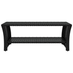 Coffee Table Black PE rattan, powder-coated steel 39.4x19.7x15.7 in