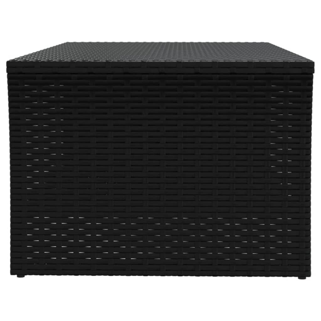 Coffee Table Black PE rattan, powder-coated steel 39.4x19.7x15.7 in