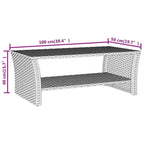 Coffee Table Black PE rattan, powder-coated steel 39.4x19.7x15.7 in