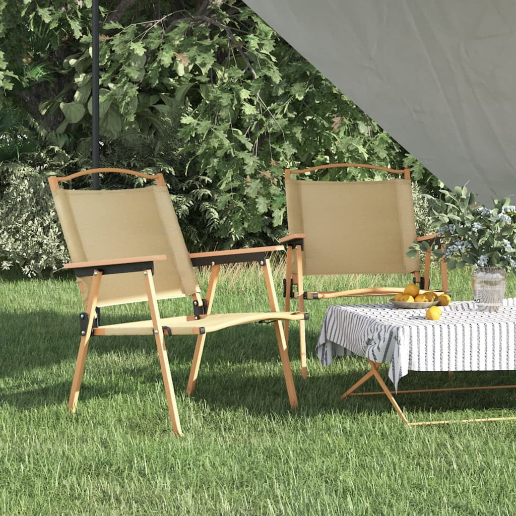 Camping Chair Set of 2 Beige