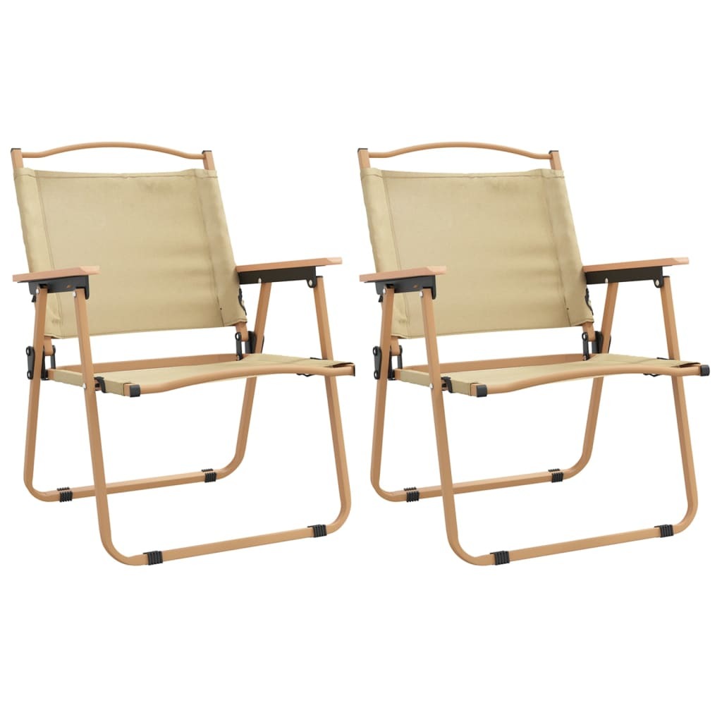 Camping Chair Set of 2 Beige