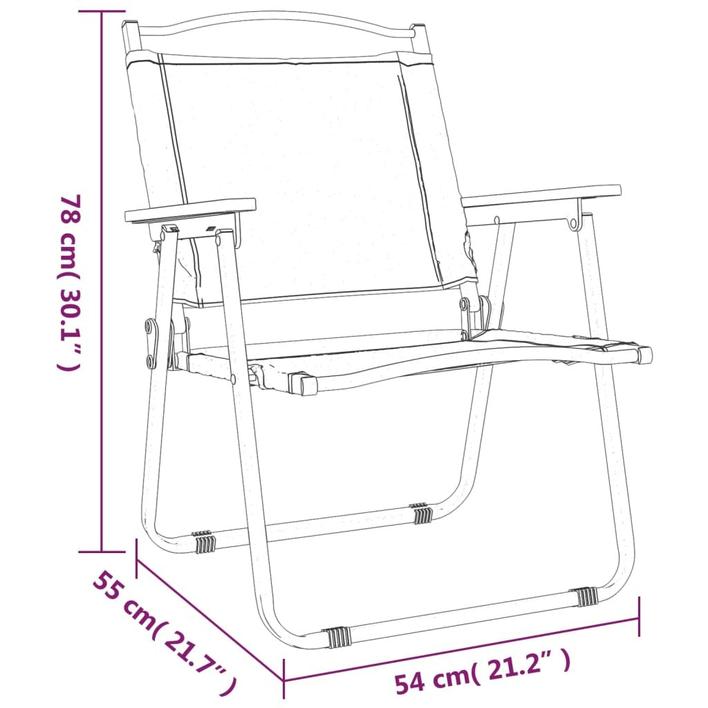 Camping Chair Set of 2 Beige