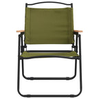 Camping Chair Set of 2 Green 500D Oxford fabric with PE coating