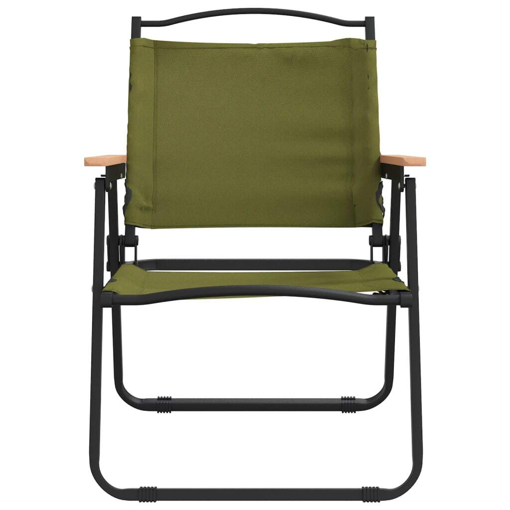 Camping Chair Set of 2 Green 500D Oxford fabric with PE coating