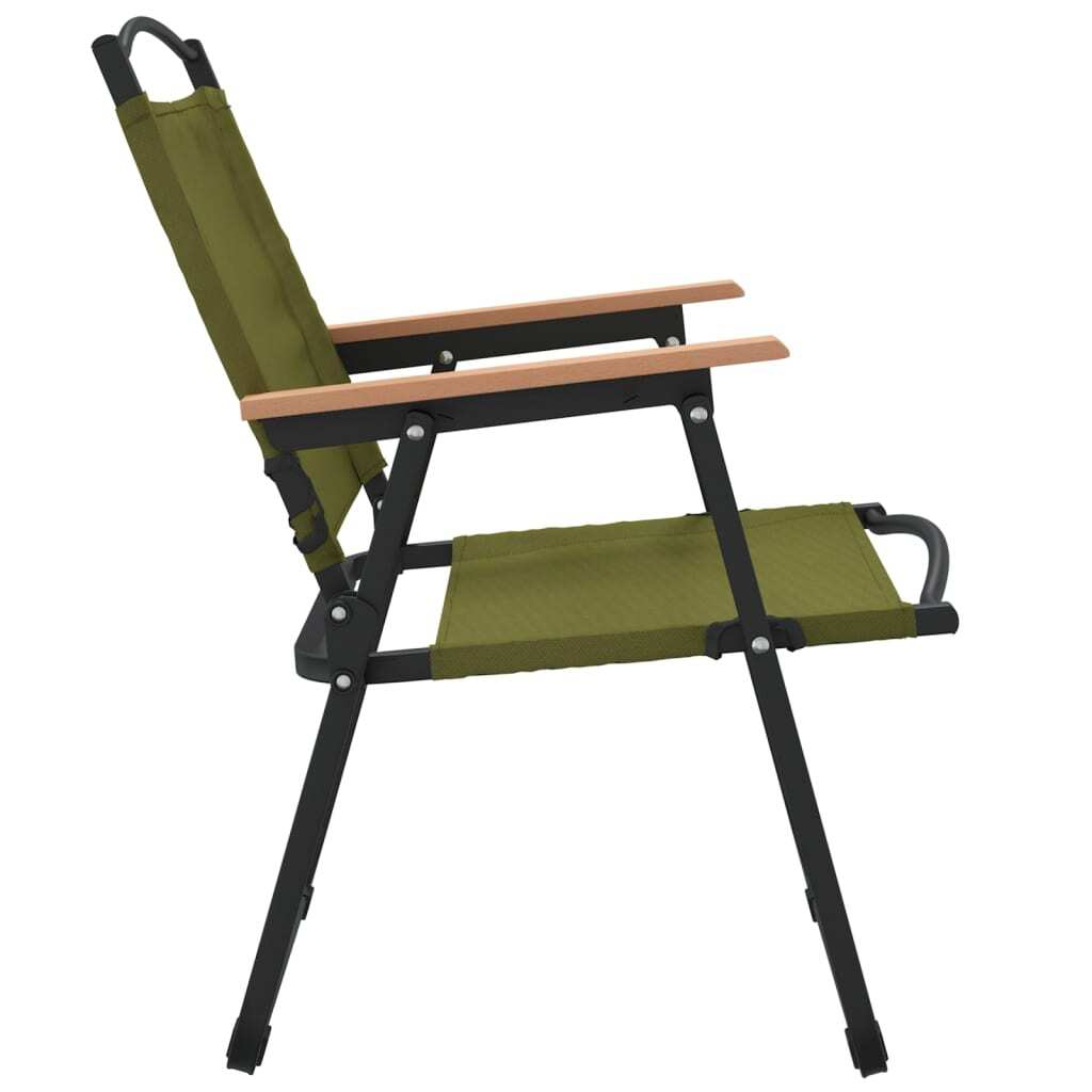 Camping Chair Set of 2 Green 500D Oxford fabric with PE coating
