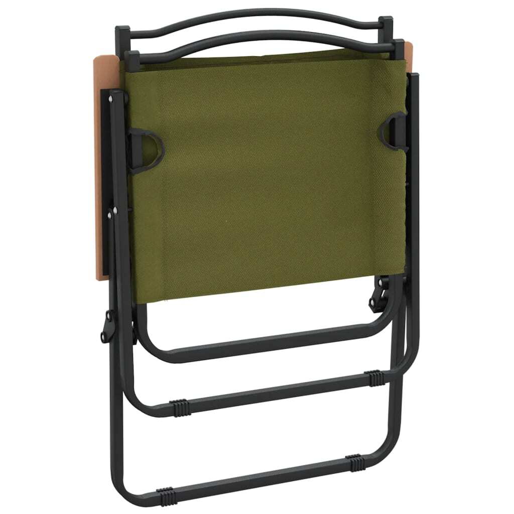 Camping Chair Set of 2 Green 500D Oxford fabric with PE coating