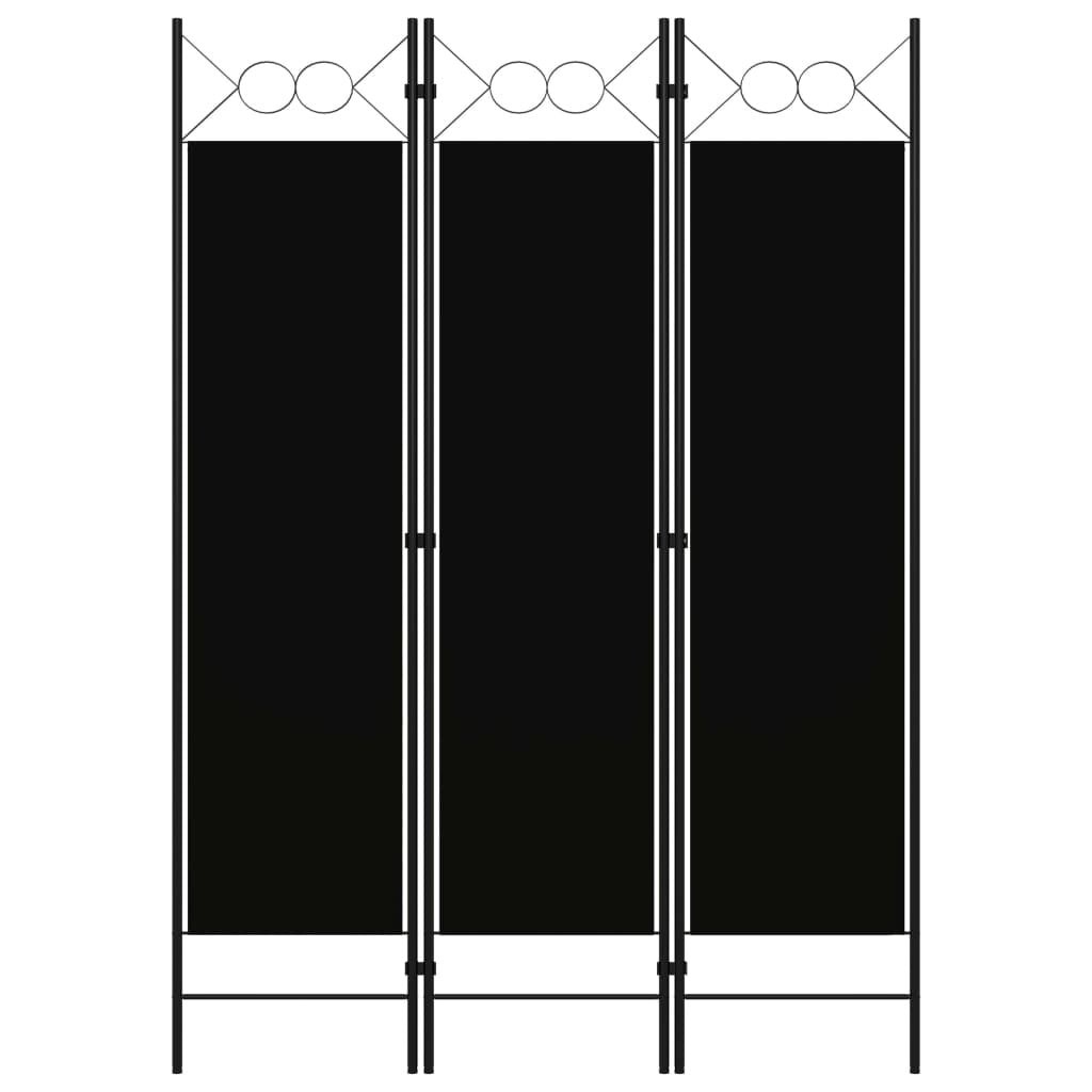 3-Panel Room Divider Black 47.2"x70.9"