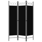 3-Panel Room Divider Black 47.2"x70.9"