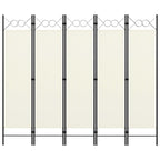 5-Panel Room Divider White 78.7"x70.9"