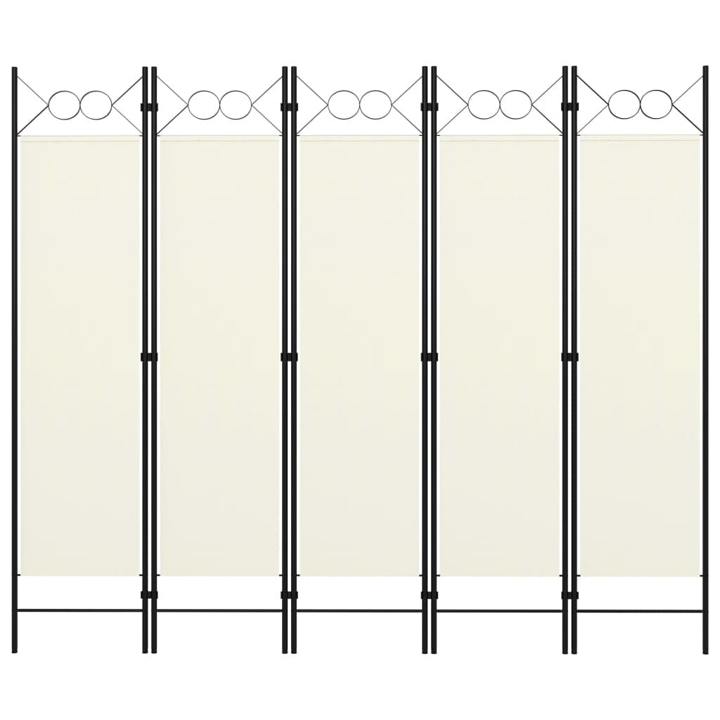 5-Panel Room Divider White 78.7"x70.9"
