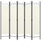 5-Panel Room Divider White 78.7"x70.9"